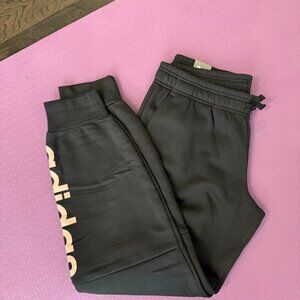 NWT - Adidas Fleece Joggers with Salmon ish Logo size L Slim, Normal Length